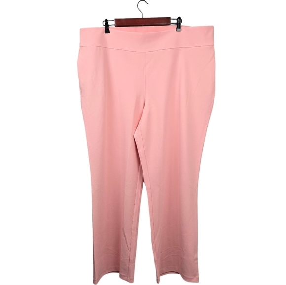 DG2 By Diane Gilman Pull-On Stretch Pants Pink Womens Plus Size‎ 2X - Picture 2 of 14